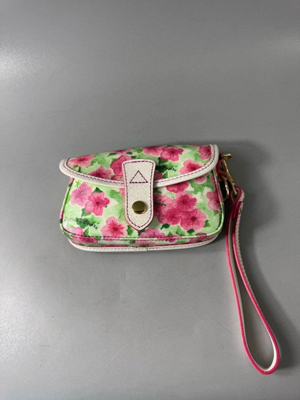 Authentic Dooney & Bourke Floral Coated Cotton Wristlet